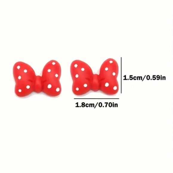 Minnie Mouse Bow Earrings - Picture 2 of 3
